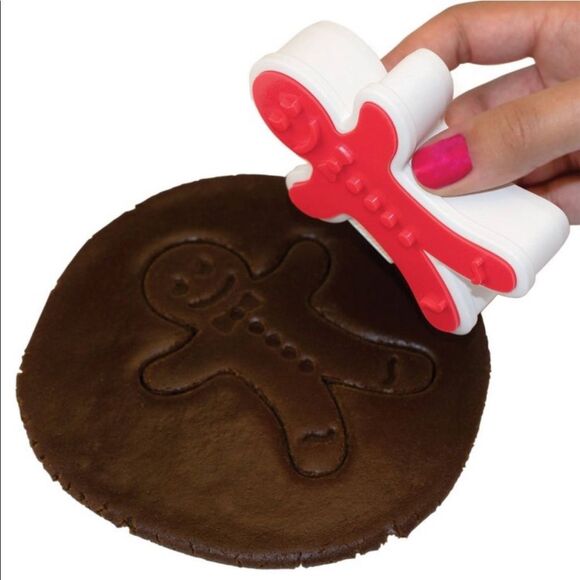 Tovolo Gingerbread Boy Cookie Cutter and 6 Stamps - Picture 9 of 12